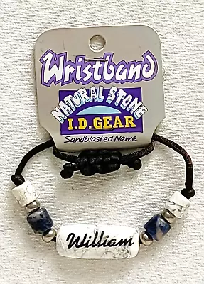 ID Wristband / Bracelet - Natural Stone - Sandblasted Name - William - Brand New • £2.99