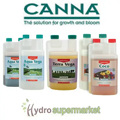 Canna Nutrients - Terra / Coco A&b / Bio / Aqua Vega / Flores / 1l 5l 10l Hydro • £135.95