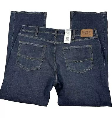 Levis Signature Bootcut Jeans Mens Size 38x30 Dark Wash Stretch Denim NWT A3 • $19.99