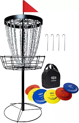 SGSPORT Disc Golf Basket With Discs | Portable Disc Golf Target With Heavy Duty • $179.44