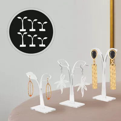  6 Pcs Acrylic Jewelry Stand Tree Display Earring Holder Organizer Jewerly • £6.99