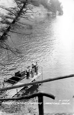 Michigan Rppc Real Photo Postcard: View Of Miner's Castle Landing Munising Mi • $6.99