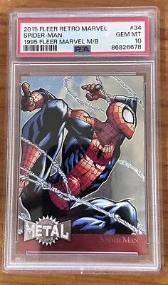 2015 Fleer Retro Marvel Spider-Man 1995 Metal Blaster #34 PSA 10 POP 6 • $899.99