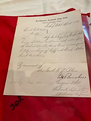 30R HANDWRITTEN GENERAL ORDER 17th ARMY CORP LETTERHEAD IN THE FIELD SURGEON • $100