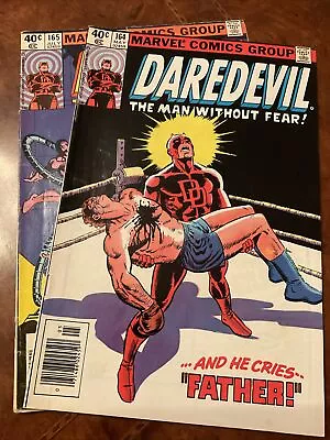 Lot Of 2 Marvel Daredevil #164 & 165 Bronze Comic Books 1980 Frank Miller Art • $0.99