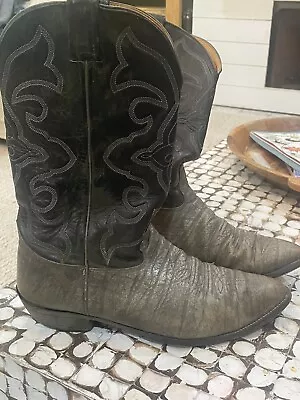 Vtg Nocona Boots Men's 13 D Gray Black Leather Cowboy Western • $39.99