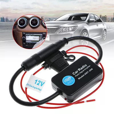 Universal AM/FM Signal Amplifier 12V Car Radio Signal Booster Din Aerial Antenna • £5.79