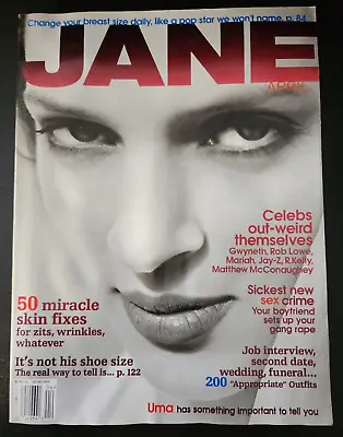 Jane Magazine April 2002 Uma Thurman Gisele Bundchen No Label • $13.56