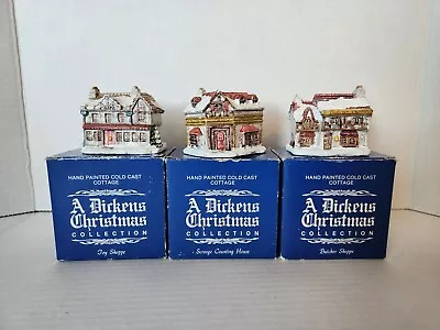 A Dickens Christmas Collection Village Toy Shoppe Butcher Shoppe Scrooge House • $19.95