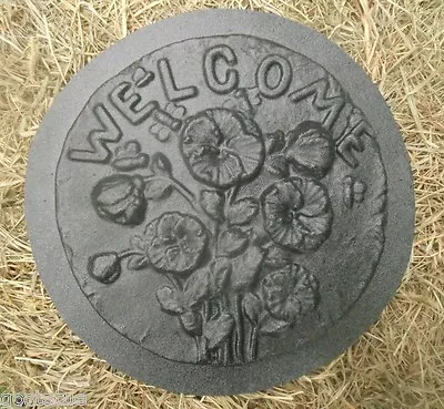 Welcome Flower Plaque Mold Cement Plaster Mould 11  X 1/2  Thick • $27.95