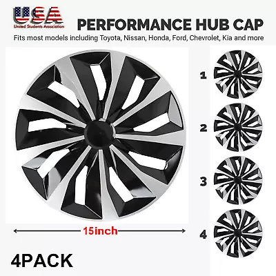 USA 15  Set Of 4 Wheel Covers Fits R15 Tire & Steel Rim Snap On Full Hub Caps* • $43.26