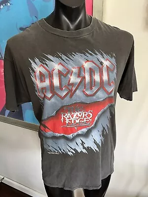 Vintage Authentic And Original 1990 ACDC Tshirt AUSTRALIAN Aussie Tour AC/DC XL • $225