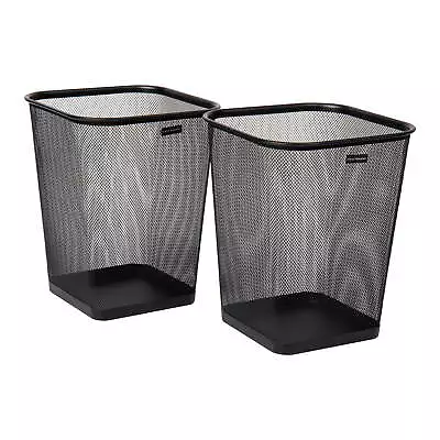 Mind Reader Mesh Trash Can 9.75  L X 9.75  W X 12.25  H Set Of 2 Black. • $17.82