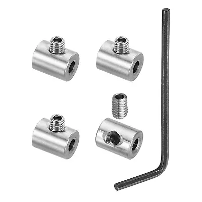 3mm Hole Wire Rope Clips Set 4 Pcs Cable Clamps With Screw Spanner Silver • $7.75