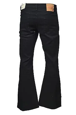 Men's LCJ Denim Black Flare Cords Jeans Stretch Indie Retro  70s  Bell Bottoms • $37.83