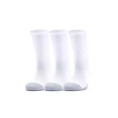 Under Armour Mens Heat Gear 3 Pack Crew Socks (White) • £11.99