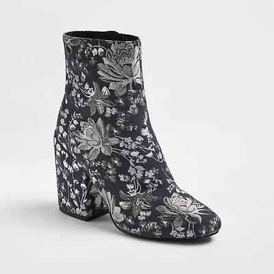 Merona Women's Arie Brocade Booties Gorgeous Floral Pattern NEW • $47.99