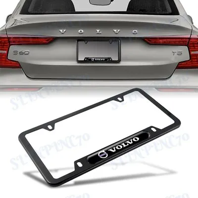 New 1PCS For VOLVO Black Stainless Steel Metal License Plate Frame • $10.99