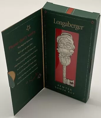 2002 Longaberger Pewter Santa Key Christmas Ornament NEW Stocking & Toy  Theme • $9.99