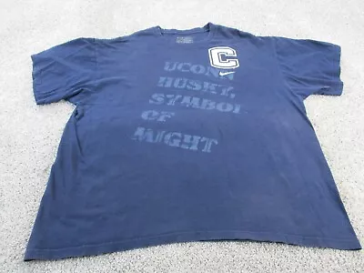 Nike UCONN Shirt Adult 2XL Blue Huskies Regular Fit Short Sleeve Mens Distressed • $4.99