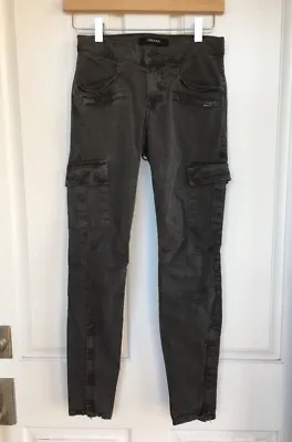 Nordstrom J BRAND Cropped Ankle-Zip Skinny Cargo Pants 25 - Distressed Chrome • $69.99