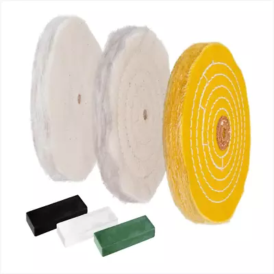 Buffing Wheel And Polishing Compound Kit Complete For Bench Grinder 6 Inch 3-PCS • $20.68