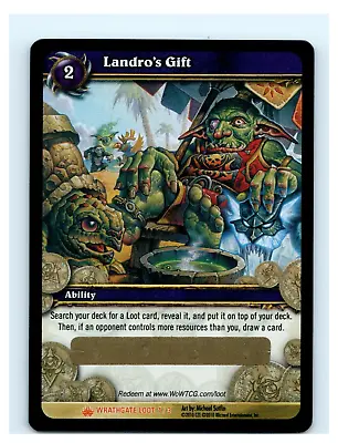Unscratched Landro's Gift WoW TCG Loot Card • $120