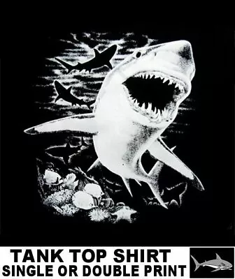 Great White Shark Man Eater Jaws Predator Ocean Fishing Hunting Tank Top Ws106 • $21.99