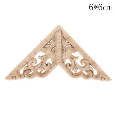 $0.84 • Buy Wood Carved Corner Onlay Applique Frame Home Decor Furniture Craft UnpaintedWH