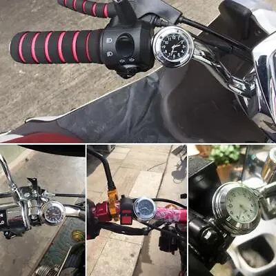 Motorcycle Bike Handlebar Mount Clock Waterproof Luminous Aluminum Quartz Clock • $12.95