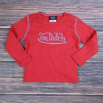 Von Dutch Kids Baby Size 4 Red Long Sleeve Tee T Shirt 90s Y2K VTG • $14.99