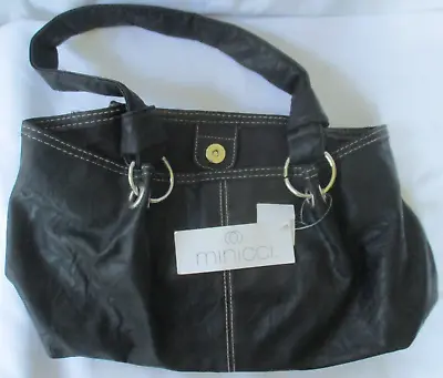 Minicci Black Faux Leather Handbag Purse - Nwt • $12.74