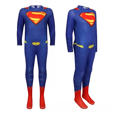 Cosplay Superman Man Of Steel Jumpsuit Superhero Clark Kent Adult Kids Bodysuit • $23.10