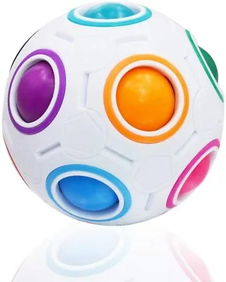 Spheric Ball Rainbow Magic Cube 3D Puzzle Twist Toy Brain Teaser Kids Gift Toy • £6.99