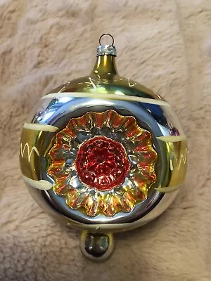Vintage West Ger. Triple Indent Christmas Ornaments Mercury Glass Large • $20