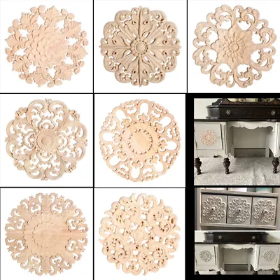 $6.62 • Buy Elegant Unpainted Wood Carved Applique Furniture Moulding Decal Onlay Home Decor