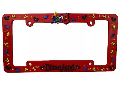 Disneyland Resort Red Rubber Mickey Goofy Donald License Plate Frame Holder • $19.99