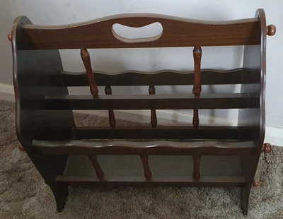 £4.50 • Buy Vintage Wood Magazine Rack Colour: Mahogany