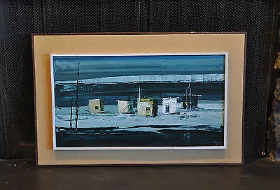 Vytas Remeika (1930-1972) Oil Painting Artic Huts Ice Fields Canada Mid-Century • $450