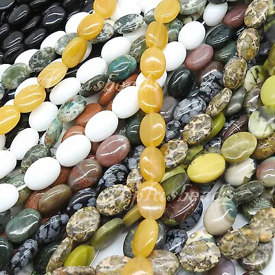 10x14mm Flat Oval Beads  28pcs Various Stone SALE  For DIY Earring Or Necklace • $6.95