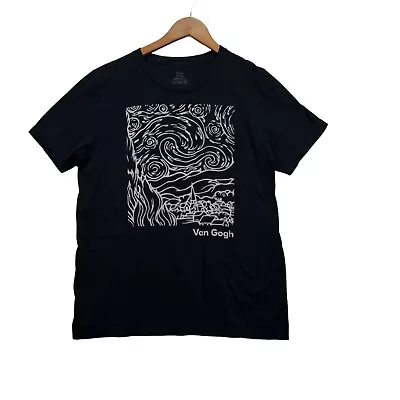 Newfields Museum Indianapolis Van Gogh Lume Art Black T Shirt Men's L • $24.99