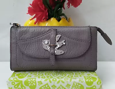 Marc By Marc Jacobs Petal To The Metal Percy Gray Leather Bird Wallet • $65