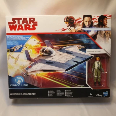 £21.95 • Buy New Star Wars Force Link Resistance A-Wing Fighter & Pilot Figure Open Box