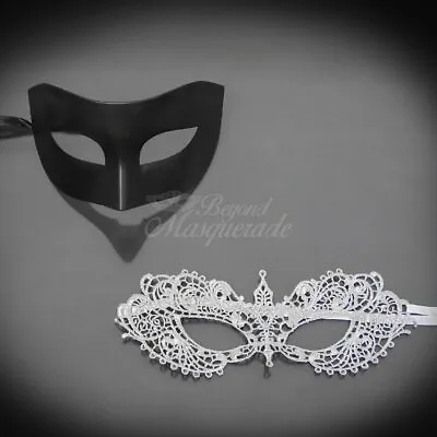 Couple's Masquerade Masks | His & Hers Masquerade Mask (No Rhinestones) • $24.95