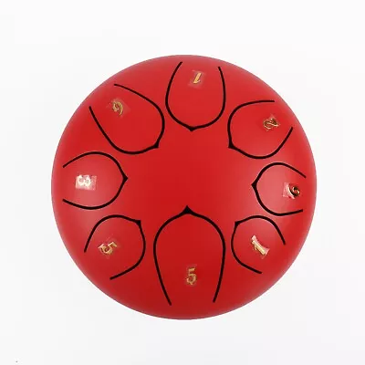 Steel Tongue Drum 6 Inch 8 NotesSteel Hand Drum（Cinnabar Red ) • $28.99