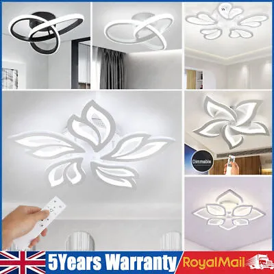 Modern Chandelier LED Lamp White Frame Ceiling Light Living Room Pendant Lights • £16.99