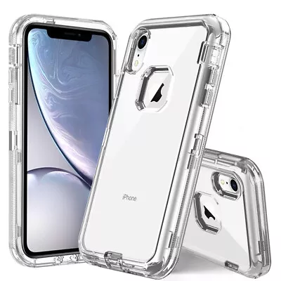 $12.09 • Buy IPhone X XS Max 6 7 8 11 Pro Clear Transparent Defender Case Cover + Belt Clip