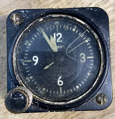 Vintage Elgin 8 Day Military Aircraft Cockpit Clock  Works • $165