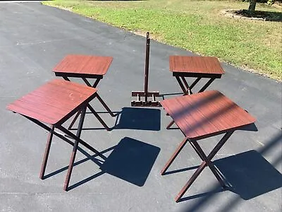 VINTAGE  HOSTETTE  Table MID CENTURY Farmington Minn TV TRAYS • $50