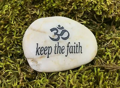 Mini FAIRY GARDEN Engraved ZEN Meditation Stone KEEP The FAITH ~ Buy 3 Save $6 • $8.95